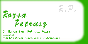 rozsa petrusz business card